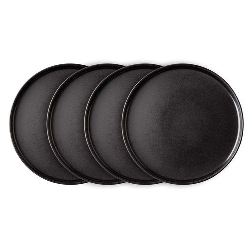 AmorArc Stoneware Dinner Plates Set of 6, 10.5 Inch Reactive Matte Glaze Ceramic Plates Set, Modern Dinnerware Dish set for Kitchen,Microwave, Dishwasher Safe, Scratch Resistant - Matte Black