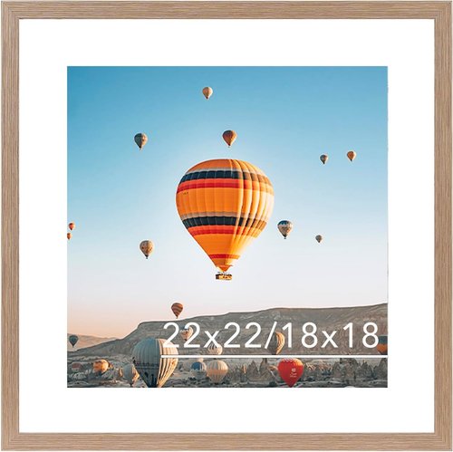 JCJMY 22x22 Rustic Brown Picture Frame - Display 18x18 Photos with Mat or 22x22 Without Mat | Shatter-Resistant Plexiglass