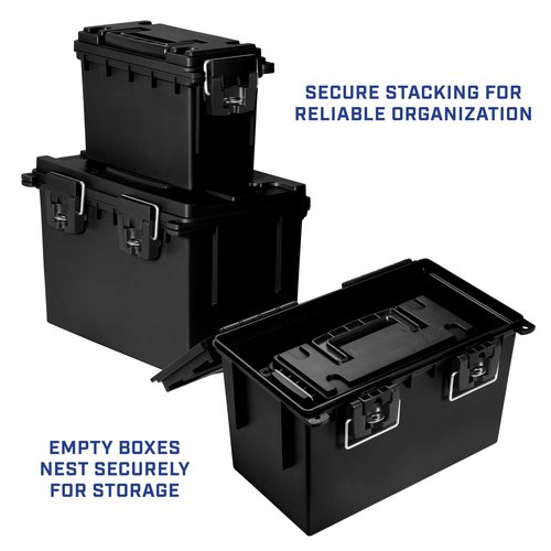 Sheffield 12706 Storage Bins With Lids, 2-Pack Stackable Storage Bins, Made in USA, Lockable and Water-Resistant Containers with Lids, Plastic Containers for Home, Classroom, and Dorm