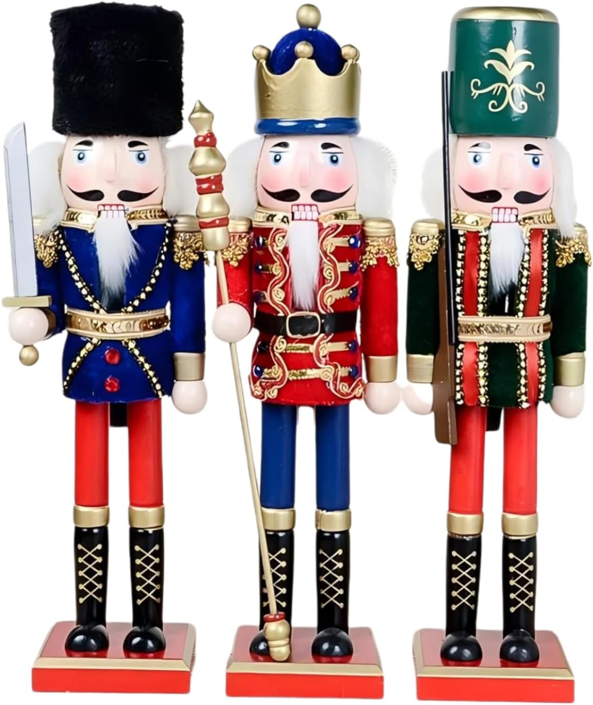 Regine Switzerland 15-Inch Christmas Nutcracker Figure - Hand-Painted Wooden Holiday Decor