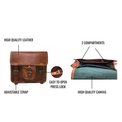11" small Leather messenger bag shoulder bag cross body vintage messenger bag for women & men satchel man purse competible with Ipad and tablet