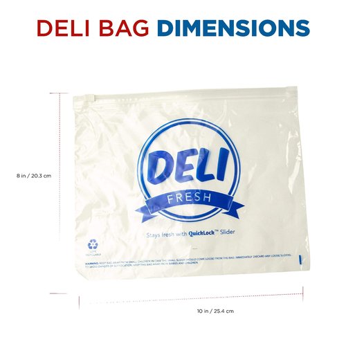Jaccard Zip-Slide Closure Deli Bags, Freshly Sliced Bags, Made of Recyclable LPDE, Versatile, Hygienic, and Easy to Use, 10 inches x 8 inches x 1.25 mm, 1000 count