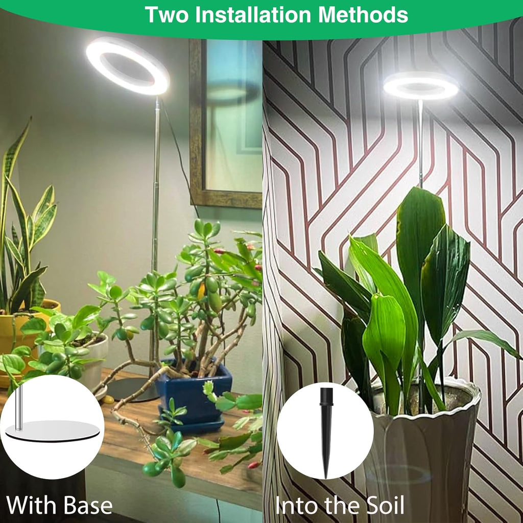 Aokrean Grow Lights - Full Spectrum Indoor Plant Lamps | Height Adjustable 9.8"-37.4" with Auto Timer & 3 Spectrums (2 Pack)