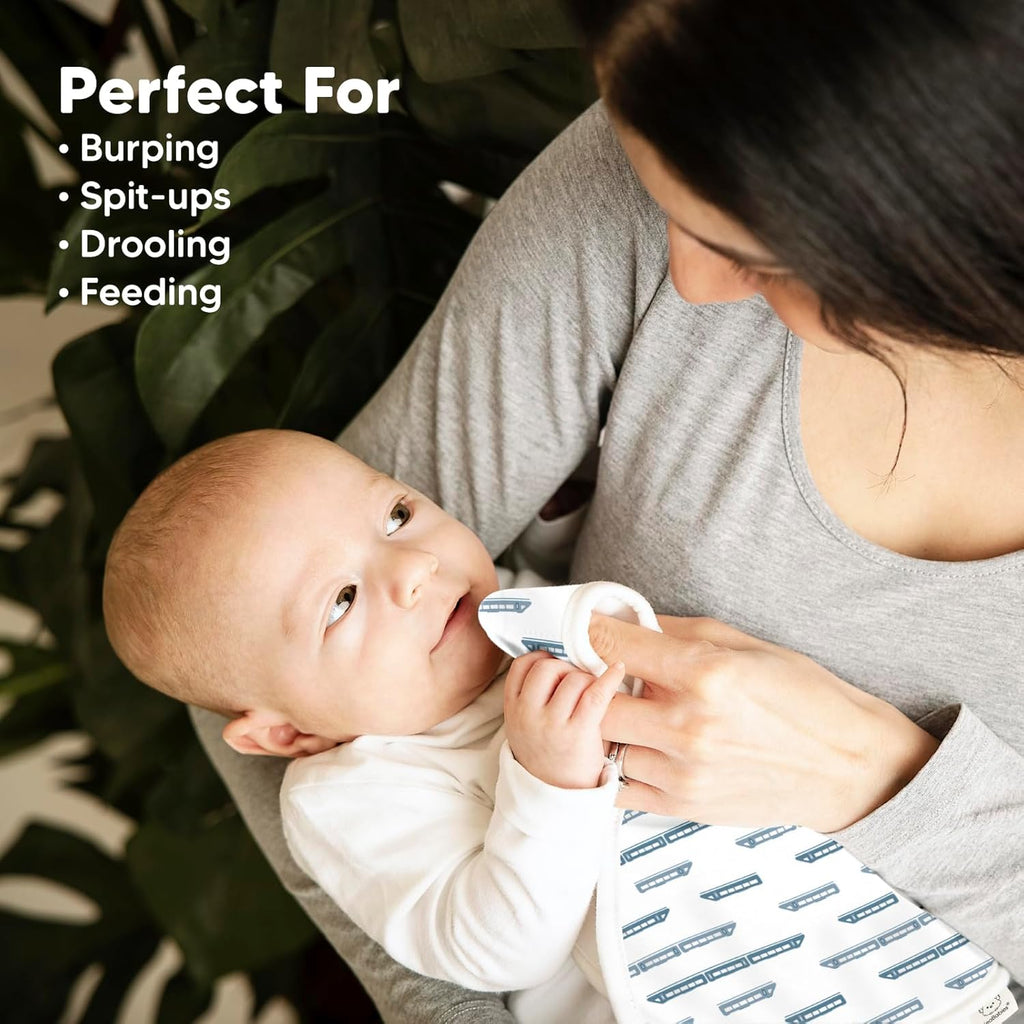 Vessels Organic Burp Cloths - 5-Pack Super Absorbent Cotton Baby Rags | Soft & Plush 21" x 10" Unisex Towels