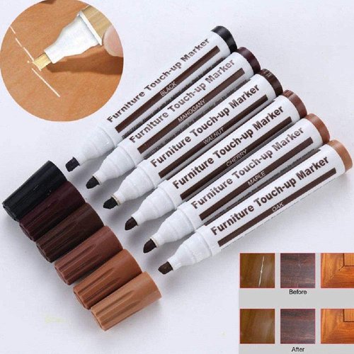 CALIDAKA Furniture Repair Wood Repair Markers Touch Up Pen Marker Repair Pen for Stains,Scratches,Wood Floors,Tables,Carpenters Simple Paint Fix(Black)