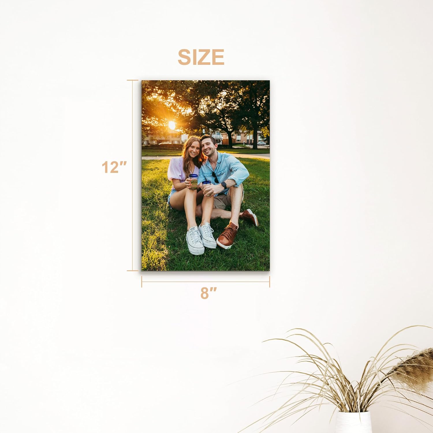 Skiennix Personalized Canvas Wall Art - Custom Framed 8" X 12" Photo Prints for Living Room & Bedroom Decor