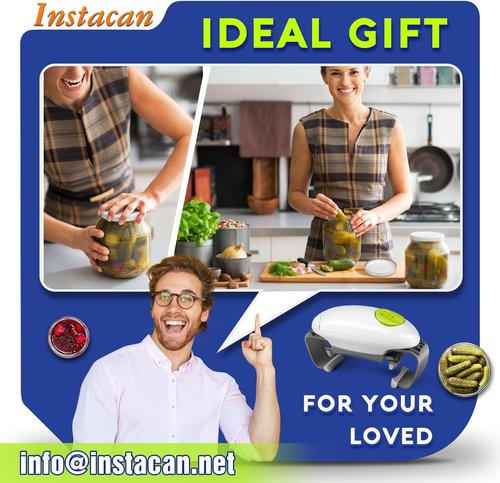 INSTACAN Electric Jar Opener - Higher Torque, One-Touch Operation for Easy Lid Removal | Ideal for Seniors & Arthritic Hands (White)