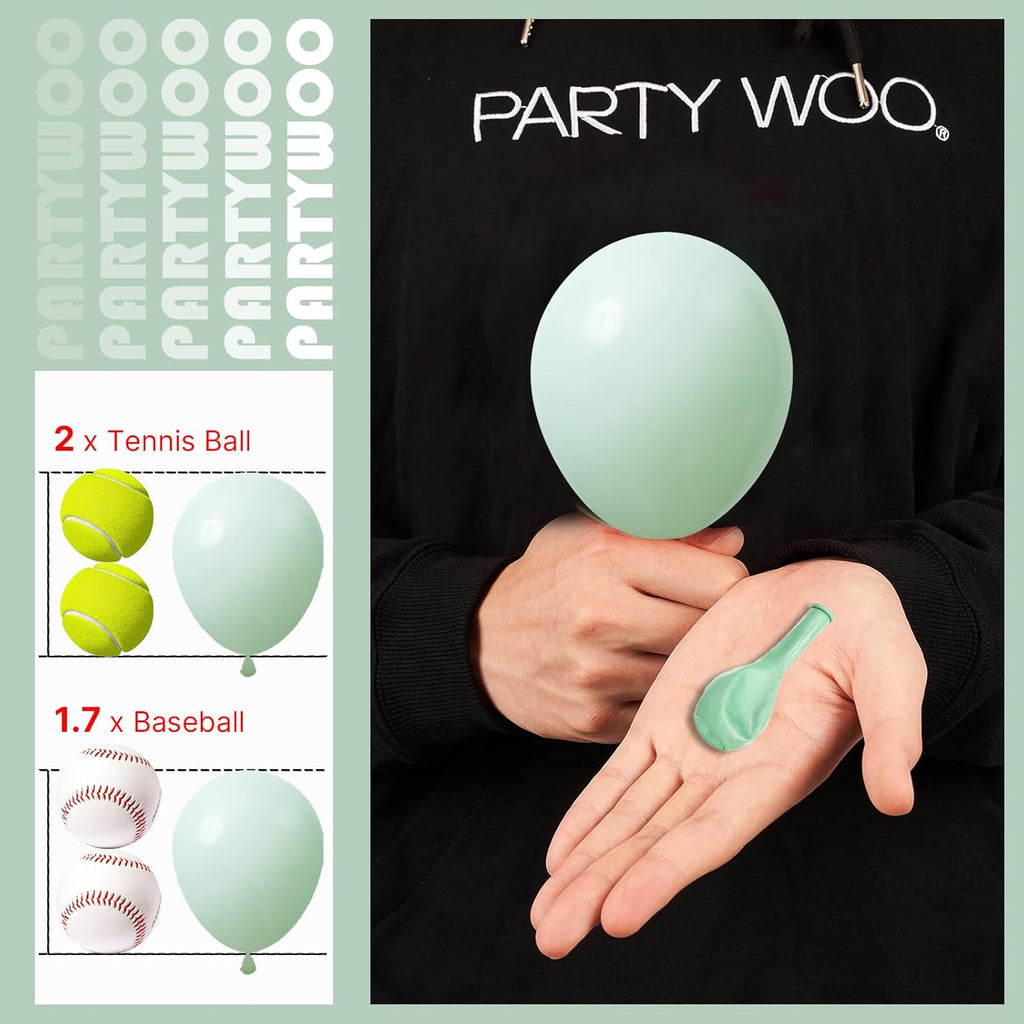 PartyWoo Pastel Green Balloons - 50 Mini 5-Inch Latex Balloons for Birthday & Baby Shower Decor