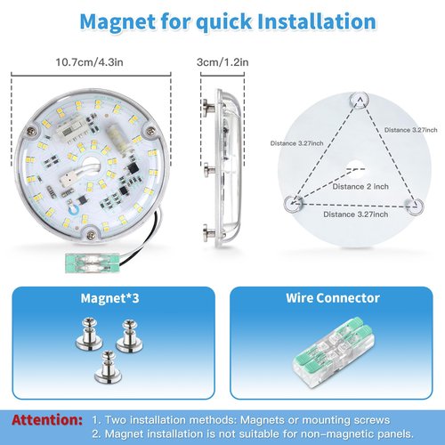 Caisens 4 Inch Ceiling Fan LED Light Replacement, 18W 2200LM 3000K 4000K 5000K LED Ceiling Fan Light Kit, Ceiling Fan Light Kit Replacement, 120V, CRI90, Dimmable