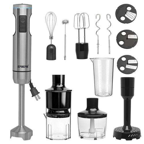 Handheld Immersion Blender Bundle, 1000W Powerful 11-in-1 Set for Smoothies,Orange Juicer,Minced meat,Milk frother,Egg Beater, Dough Hook, Vegetable Chopper, Potato Masher