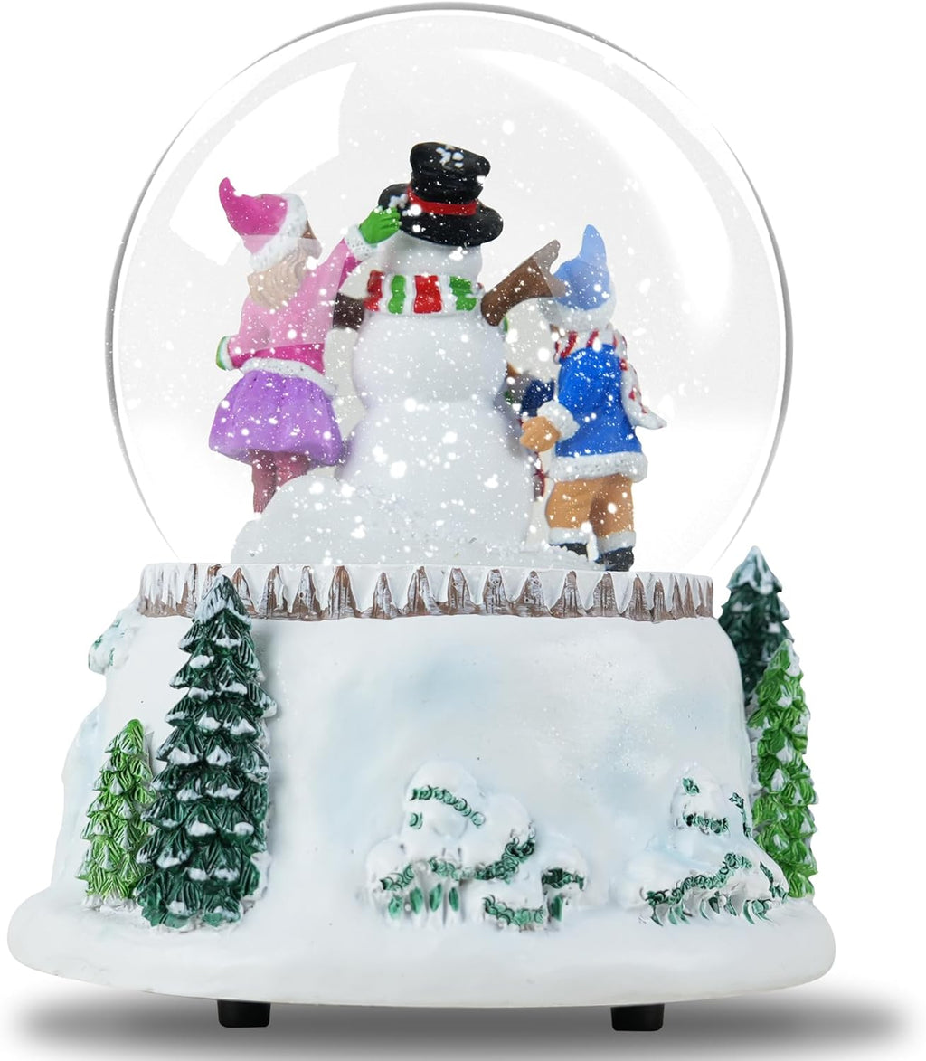 Snowman & Friends Christmas Snow Globe - LED Lights & Musical Feature | Winter Home Décor