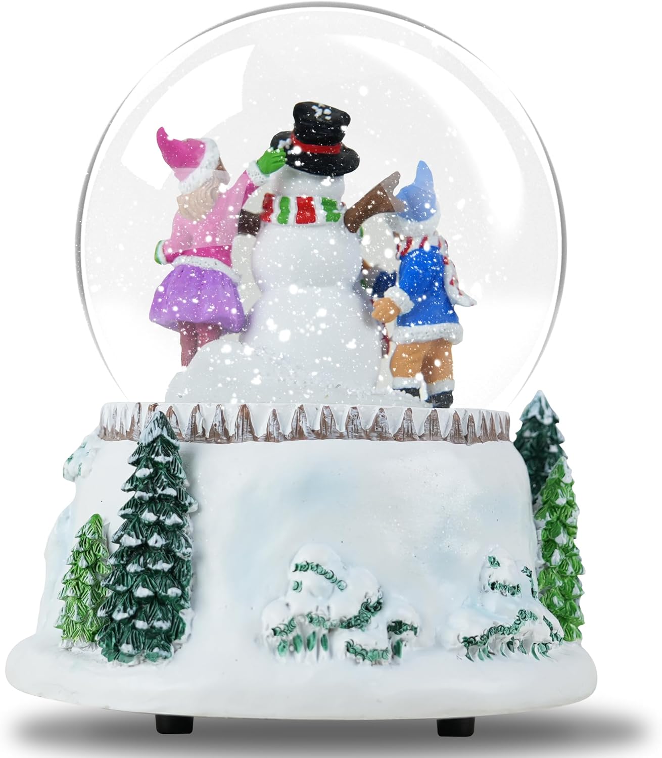 Snowman & Friends Christmas Snow Globe - LED Lights & Musical Feature | Winter Home Décor