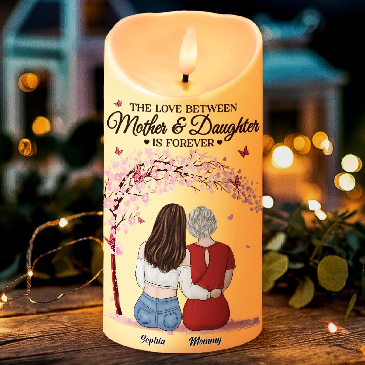Regine Switzerland Personalized LED Flameless Candles - Mother & Daughter Gifts for Any Occasion