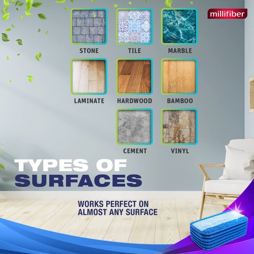 Millifiber Reusable Mop Pads Compatible with Swiffer WetJet (2 Pack) - Microfiber Mop Refill for Wet Mopping Cloths - Hardwood Floor Cleaning Spray Pads Reusable Replacements