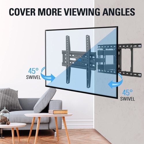 Mounting Dream TV Wall Mount for Most 32-65 Inch TV, Full Motion TV Mount with Dual Arms, Wall Mount Bracket with Swivel and Tilt, Fits 16", 18", 24" Studs, Max VESA 400x400mm, 99 LBS, MD2380-24K
