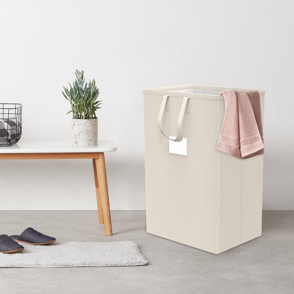 Skiennix 75L Large Laundry Hamper - Waterproof & Freestanding Design | Ivory Color for Bedroom & Bathroom