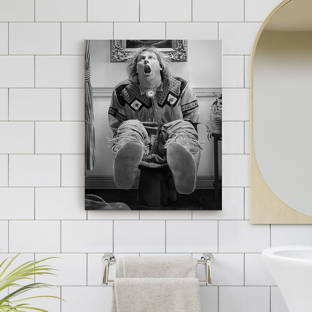 VYPEROCK Funny Framed Canvas Wall Art - Humorous Dumb and Dumber Movie Poster | 16"x20" for Bathroom & Living Room Decor