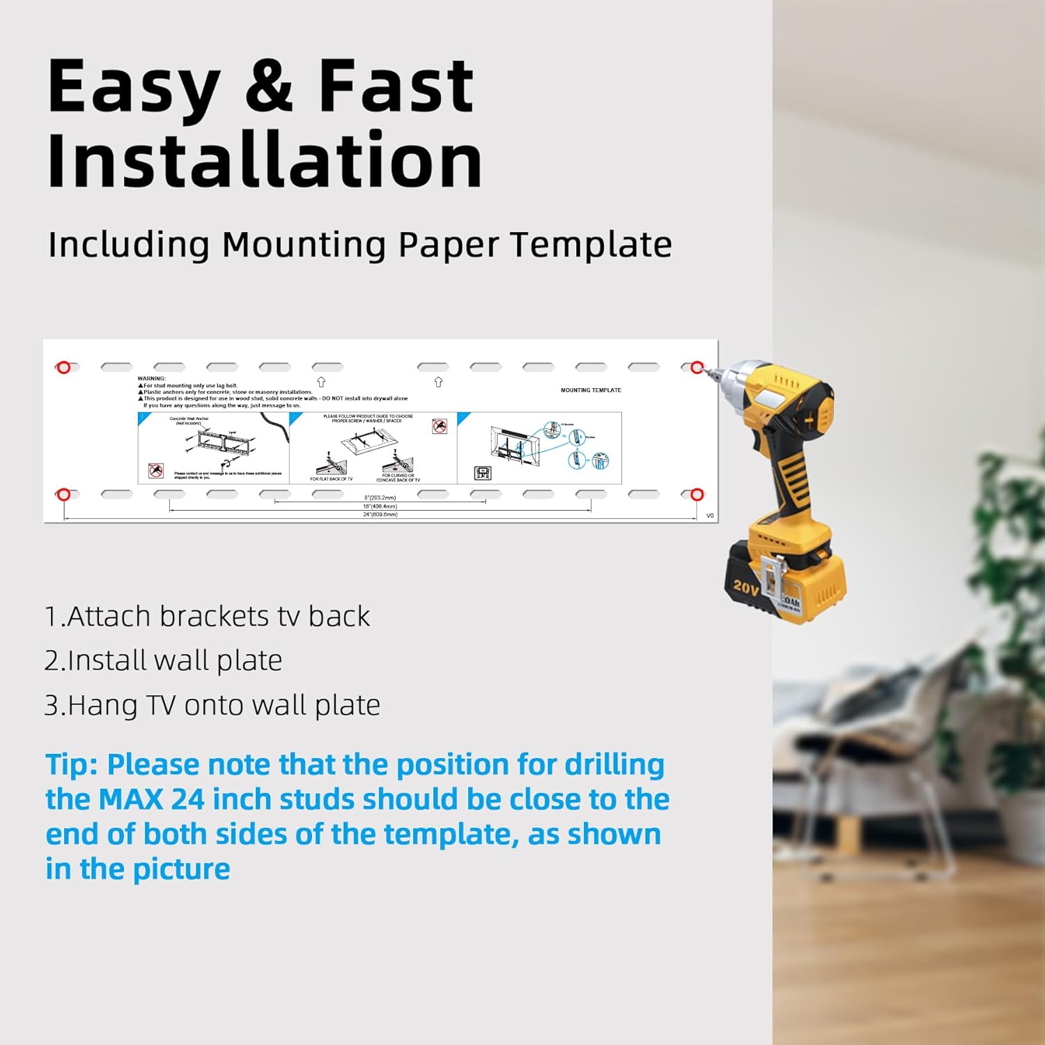 USX STAR Fixed TV Wall Mount - Low Profile Design for 37-86 Inch Screens | Quick Release Lock, Max VESA 600x400mm, Supports 132 lbs