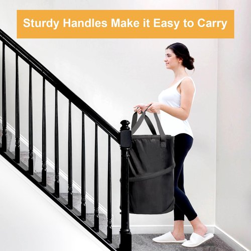 Bukere Laundry Hamper with Wheels, Extra Large 3 in 1 Pop Up Rolling Laundry Basket, Collapsible Freestanding Wheeled Laundry Carry Bag for Storage, Laundry Room, Bathroom, Apartment, College Dorm