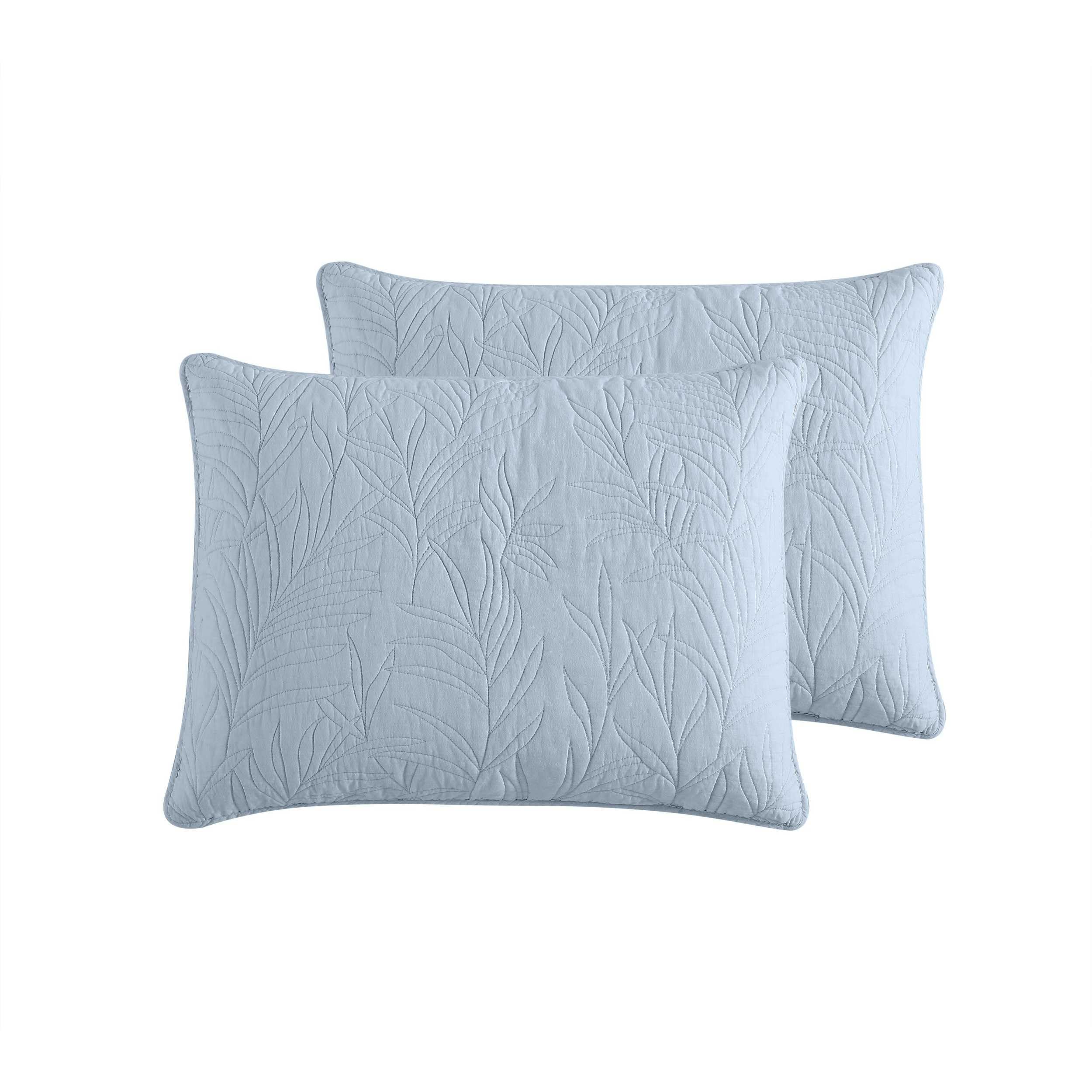 Tommy Bahama - 2 Piece Standard Sham Set, Cotton Bedding with Envelope Closure, Pre-Washed for Added Softness (Costa Sera Blue, 21x27)