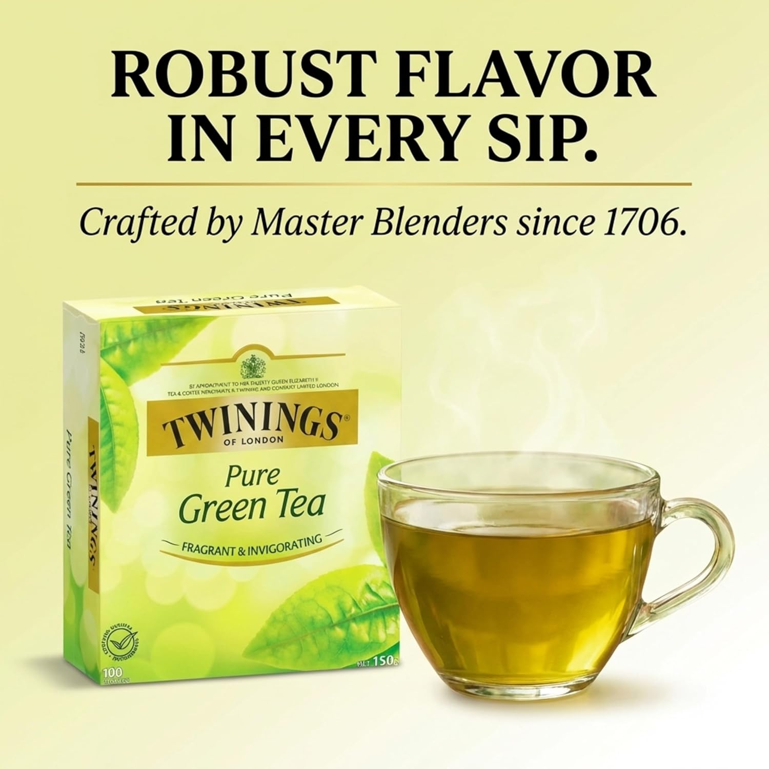 Twinings Green Tea Bags - All-Natural, Pure Flavor - 100 Count for Refreshing Brews