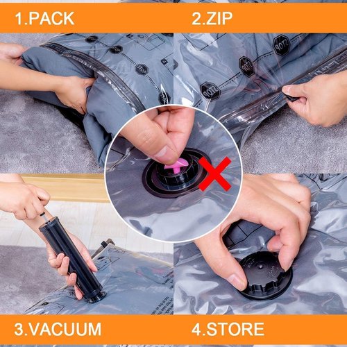 GONGSHI Vacuum Storage Bags - Space Saver Seal Bags for Clothing & Blankets | 10 Sizes Available