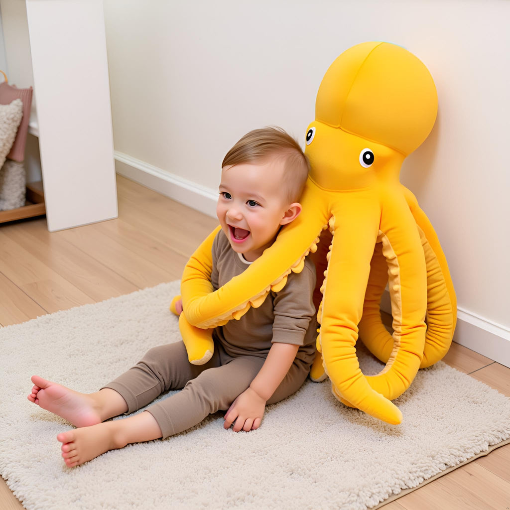 Ryttir 24 Inch 15% Chubbier Large Octopus Stuffed Animal,Soft Weighted Squid Plush Stuffed Octopuss Body Pillow for Kids and Adults - Perfect Valentine Octopus Gifts for Cuddling and Room Decoration