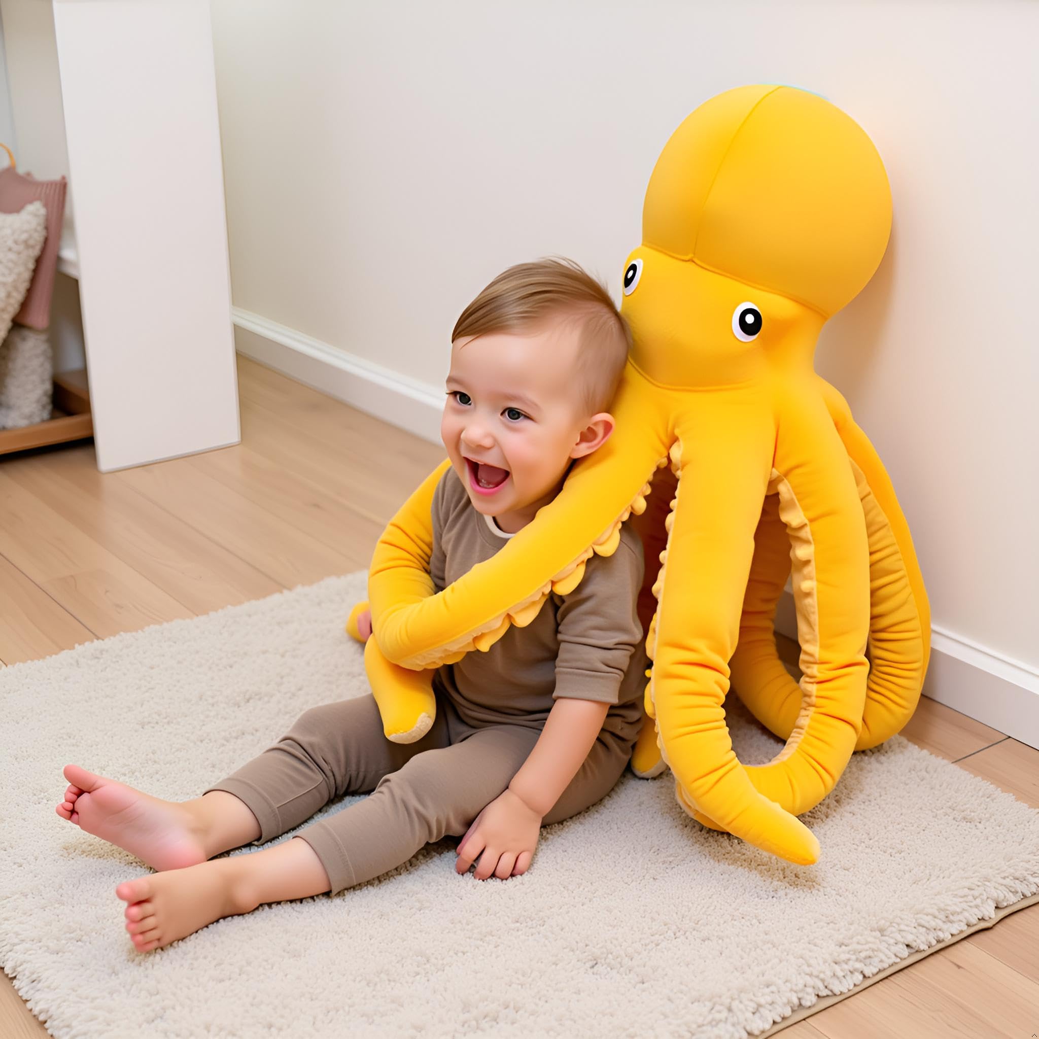Ryttir 24 Inch 15% Chubbier Large Octopus Stuffed Animal,Soft Weighted Squid Plush Stuffed Octopuss Body Pillow for Kids and Adults - Perfect Valentine Octopus Gifts for Cuddling and Room Decoration