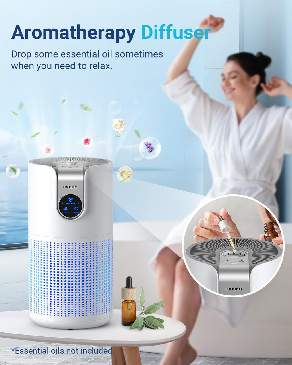 MOOKA H13 True HEPA Air Purifiers - 2 Pack for Large Rooms | Ideal for Pets, Dust, and Odor Removal