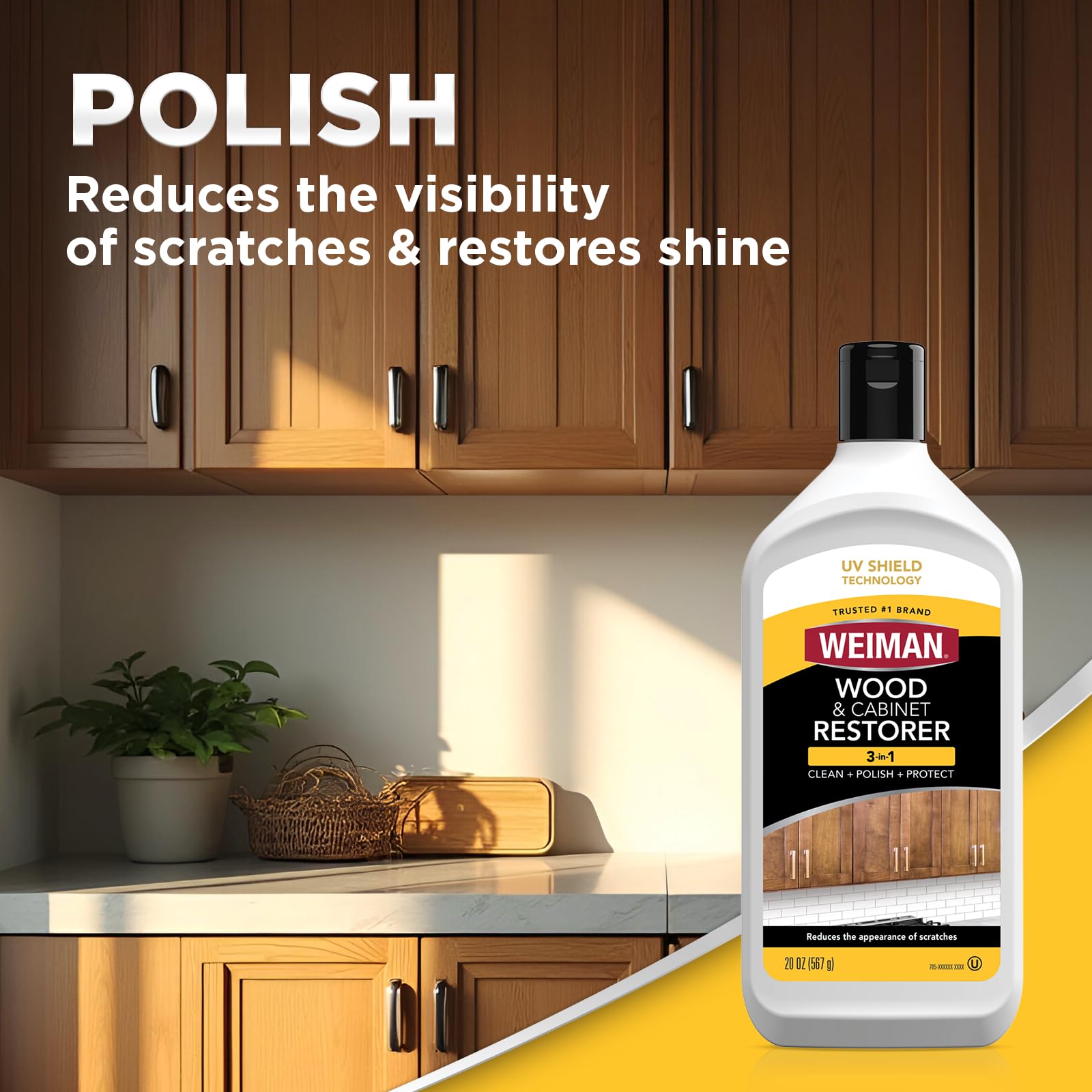 Weiman Wood Restore and Repair Kit, Wood Floor Scratch Repair, Furniture Markers Touch Up, Cabinet Cleaner, Removes Dirt & Reduces Scratches, Safe for Table, Desk, & Chair, UV Shield Technology