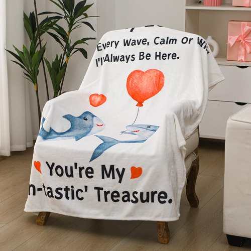 Hahafelt Valentine's Day Gifts for Him/her, Shark Blanket Valentines Gift for Boyfriend/Girlfriend 60"x50", Husband Wife Birthday Blanket, Wedding for Men/Women, I Love You Gift