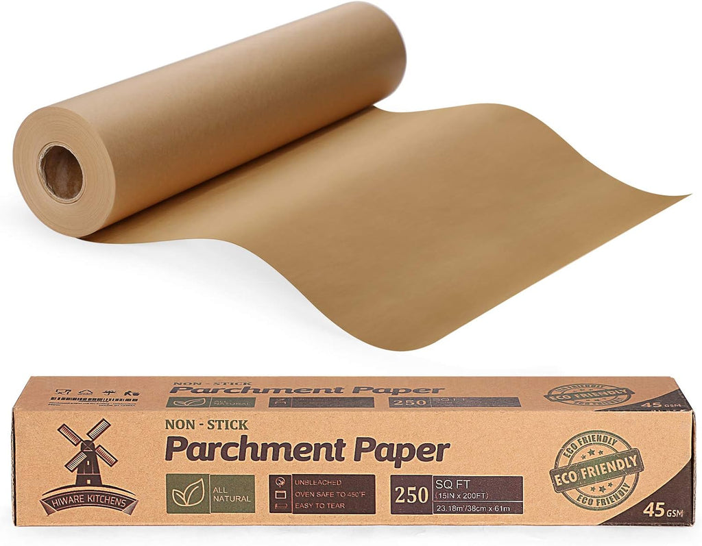 Unbleached Parchment Baking Paper Roll by [Brand Name] - 15 x 200 ft for Baking, Cooking & Grilling
