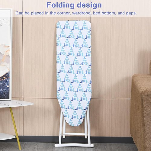 Ironing Board Full Size, 42" Compact Heavy Duty Ironing Board Foldable Household Iron Boards Space Saving Iron Boards with Heat-Resistant Cover Anti-Slip Feet Height Adjustable Ironstand (Blue 42'')