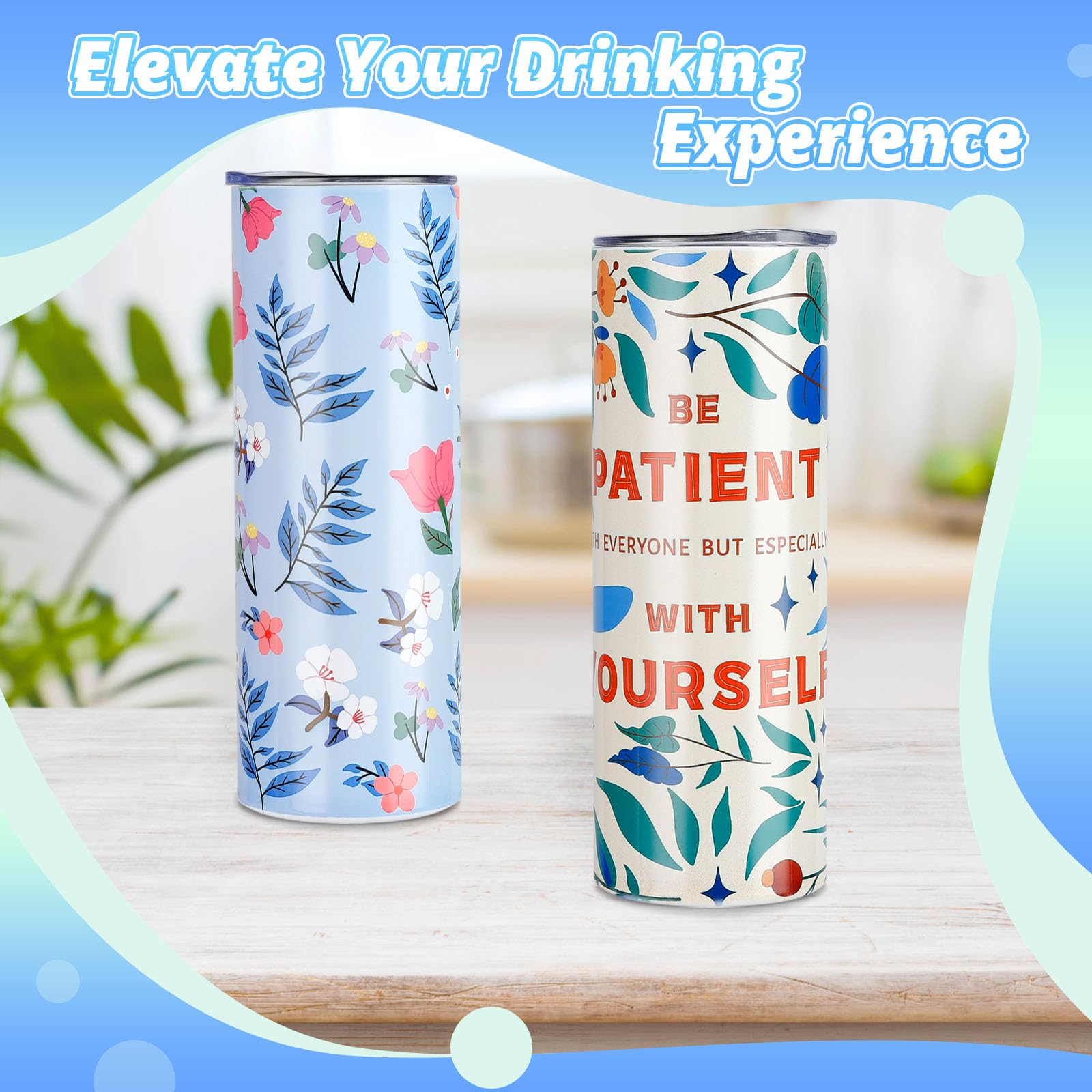 HTVRONT Sublimation Tumblers 12 PCS - 20 OZ Sublimation Tumbler Blanks with Sublimation Paper/Shrink Wrap Films/Heat Tape/Straws/Straw Brush - Sublimation Blanks Products for Gift/DIY Craft