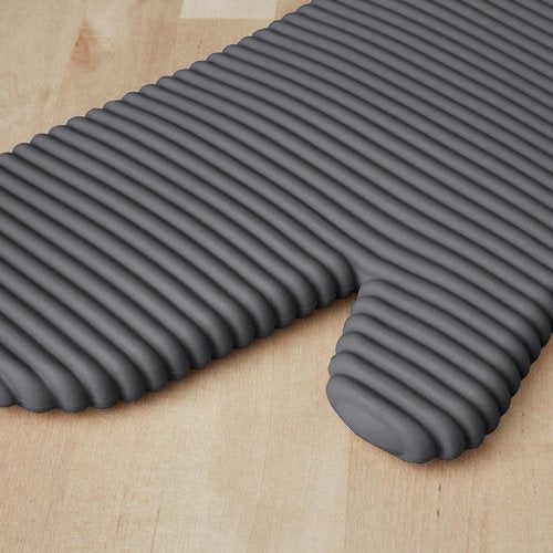 KitchenAid Ribbed Soft Silicone Oven Mitts - 2-Pack Set, 7.5"x13", Charcoal Grey for Ultimate Heat Protection