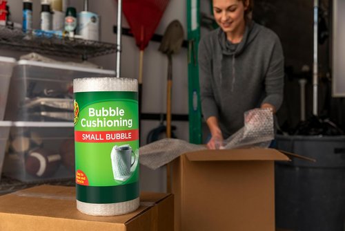Duck Brand Bubble Cushioning Wrap - 30 FT Clear Packing Roll for Moving & Shipping Protection | Perforated Every 12 IN
