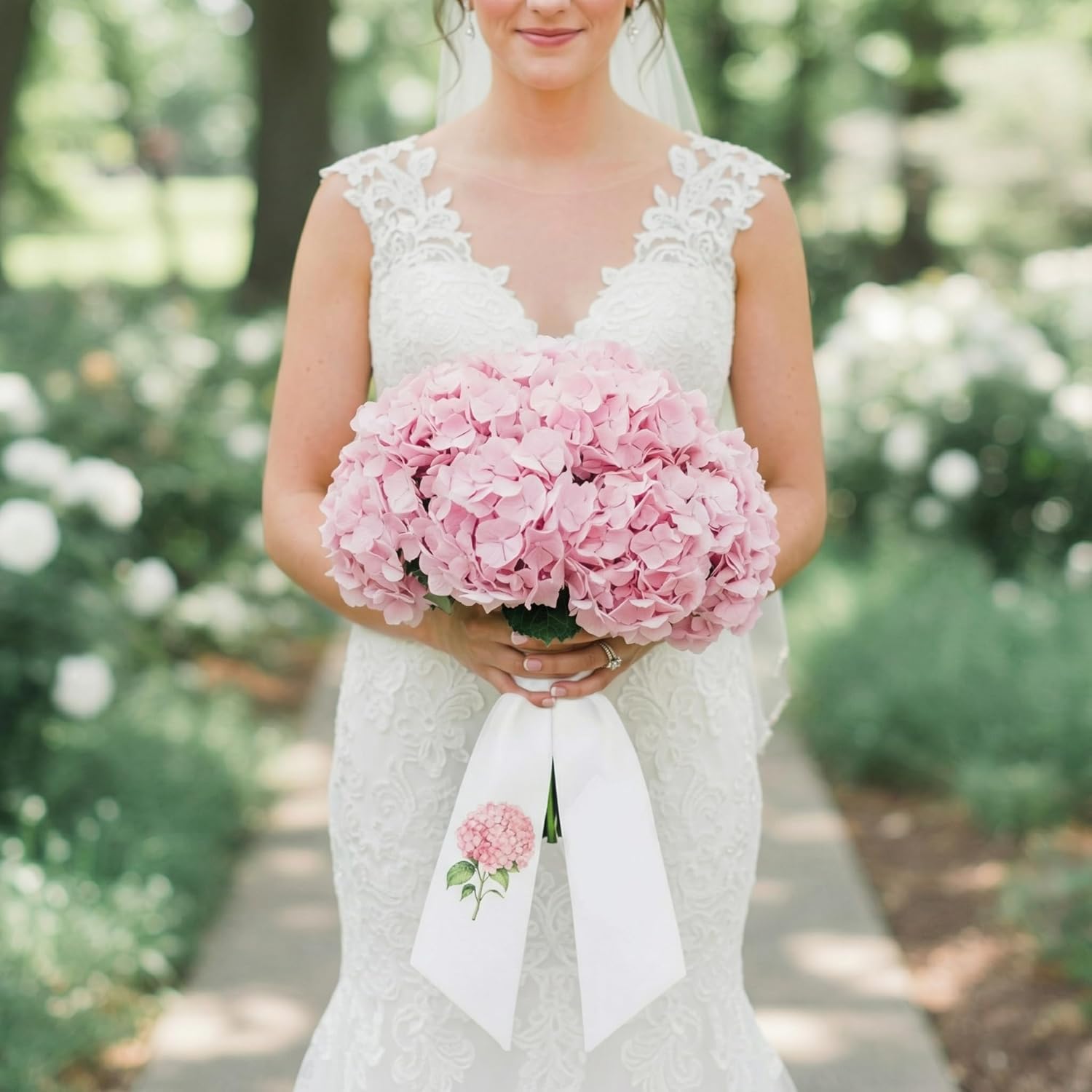 VitalCozy Pink Hydrangea Wreath - Elegant Satin Sash for Front Door Decor | Perfect for Indoor/Outdoor Use