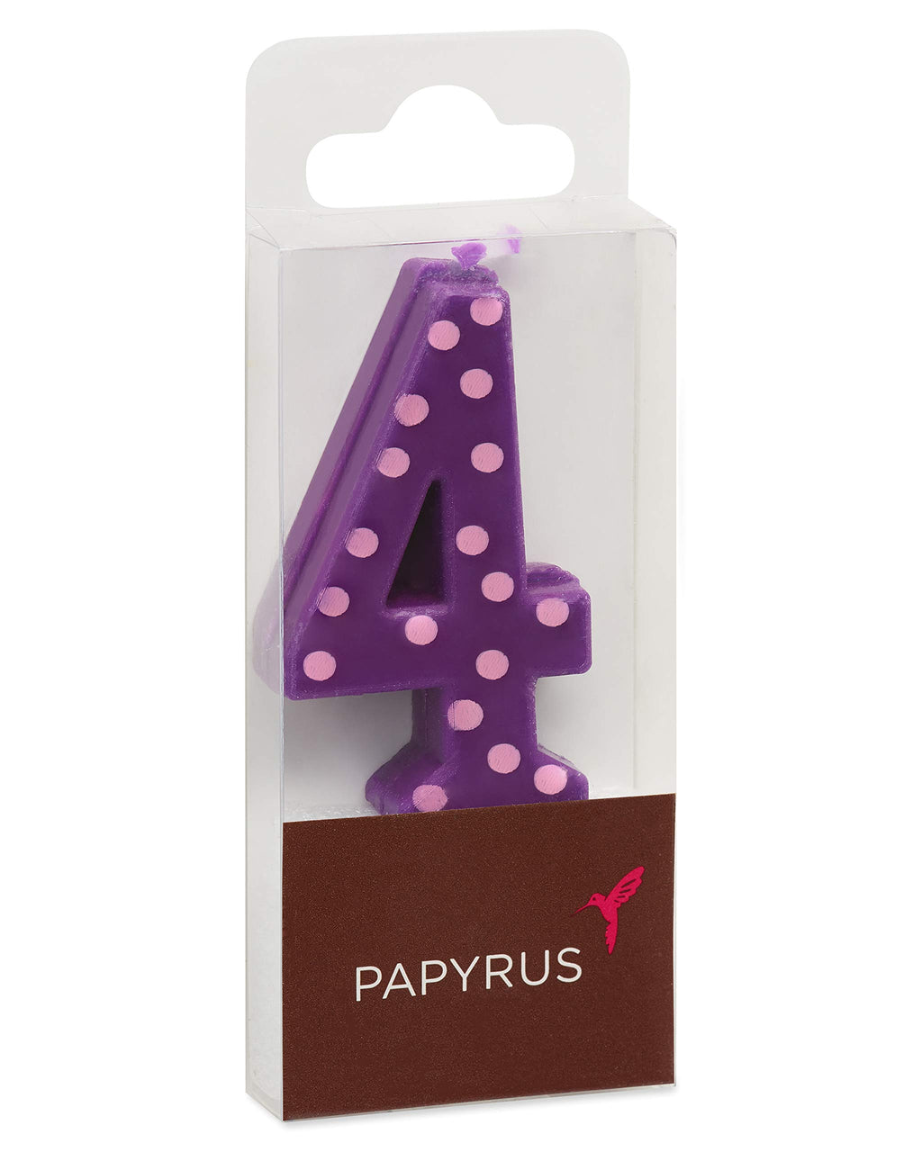 Papyrus Number Birthday Candles Pack, Purple Polka Dots (10-Count)