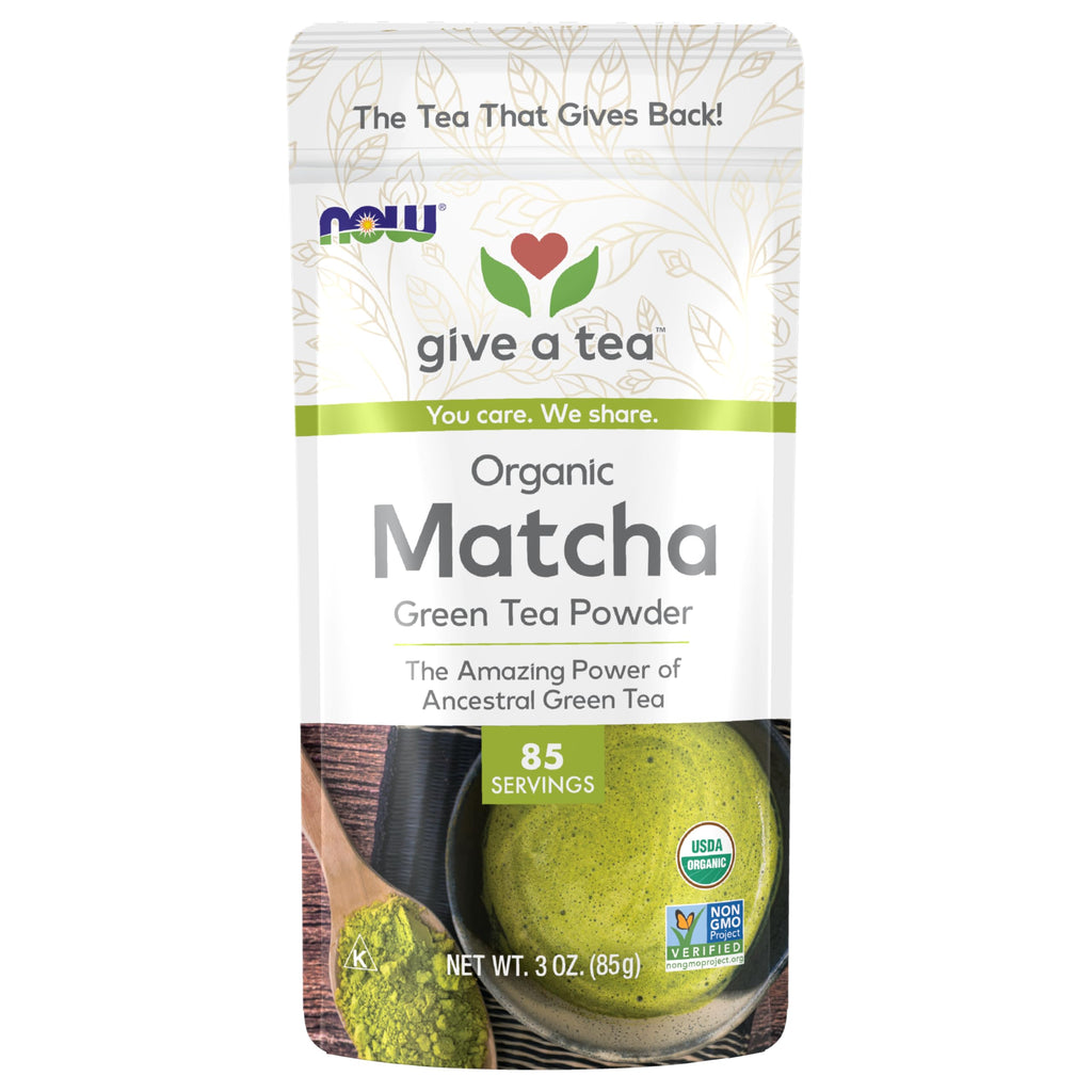 NOW Foods, Certified Organic Matcha Green Tea Powder, Non-GMO Project Verified, 3-Ounce
