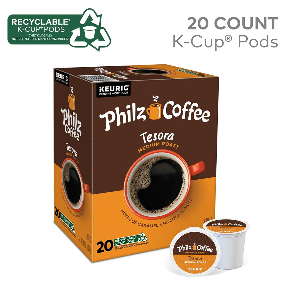 Philz Coffee Tesora K-Cup® Pods - Medium Roast Single Serve Coffee | 20 Count Pack