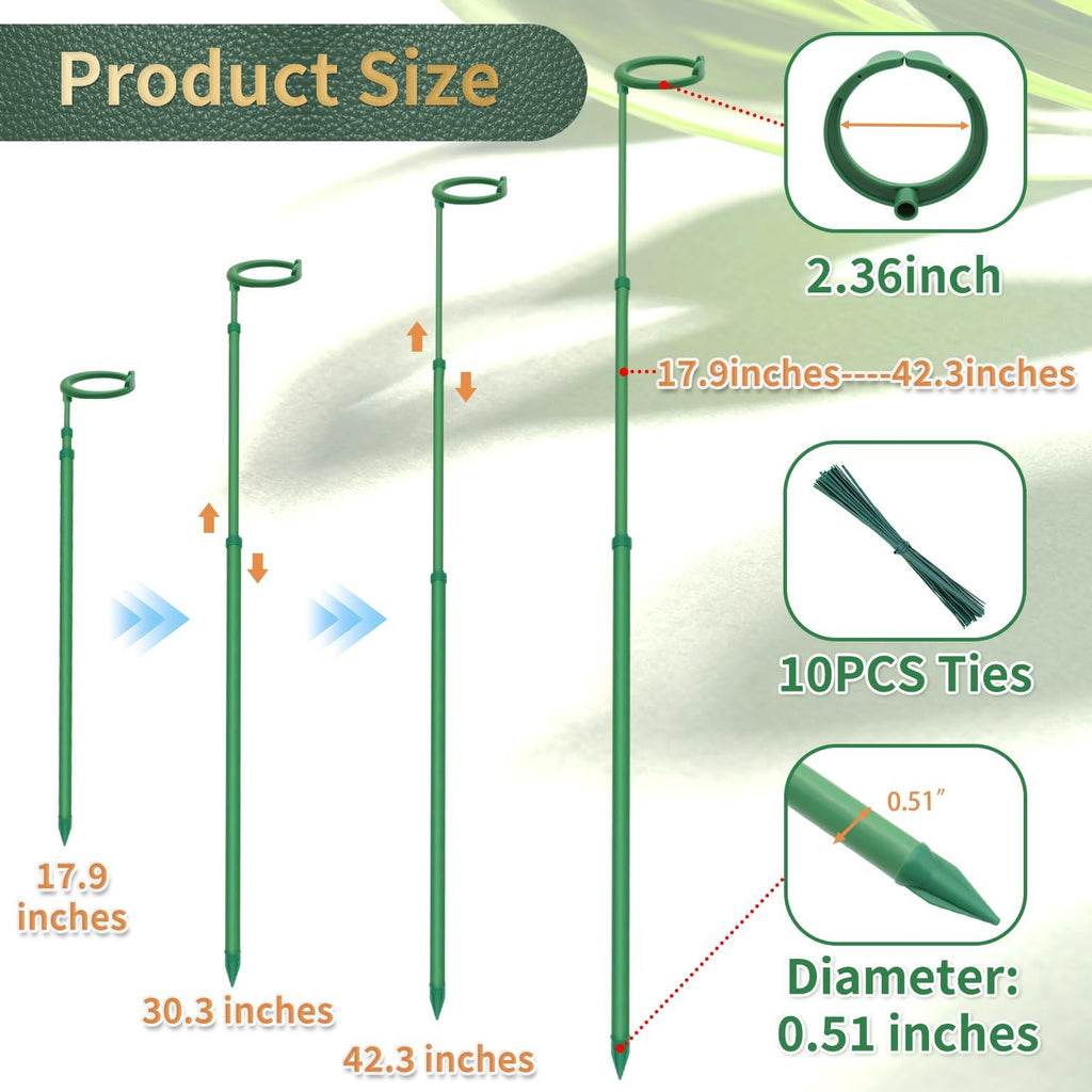 **Telescoping Plant Stakes by [Brand Name] - Adjustable 17.9" to 42.3" Support for Monstera, Orchids & Vines**