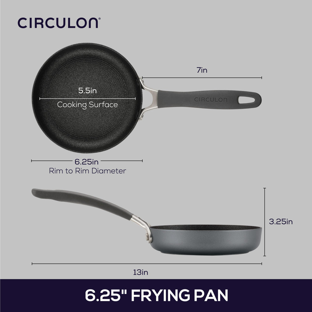 Circulon A1 Series with ScratchDefense Nonstick Induction Small Frying Pan for Eggs, Induction Cookware, Egg Pan, 6.25-Inch, Graphite