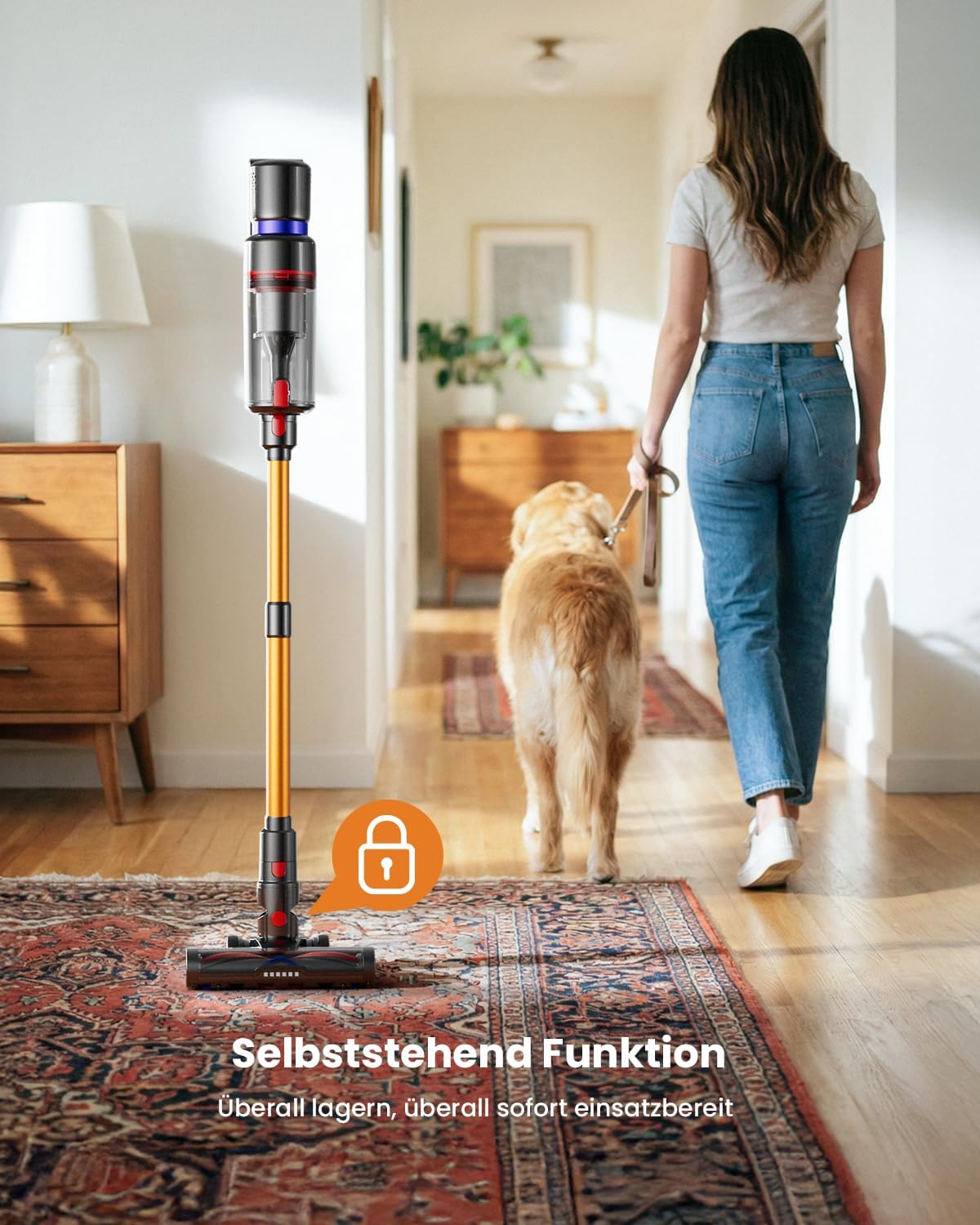 Skiennix Cordless Vacuum Cleaner - 600W Power, 70-Minute Runtime, LED Display, 1.4L Dust Cup | Ideal for Hardwood Floors & Pet Hair