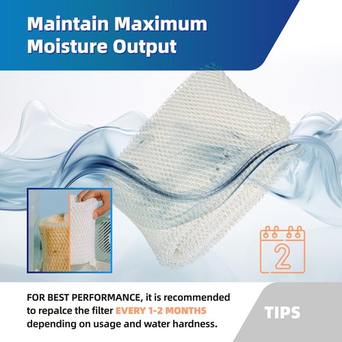 MAF1 Wick humidifier filter Replacement for Essick Air MAF-1 MA0950 Aircare MA1201 MA1200 MA09500 MA12000 MA12001 MA12010 Fits Kenmore 14906 14410 15412 299981 Cool Mist Humidifier Filters - 2 Pack