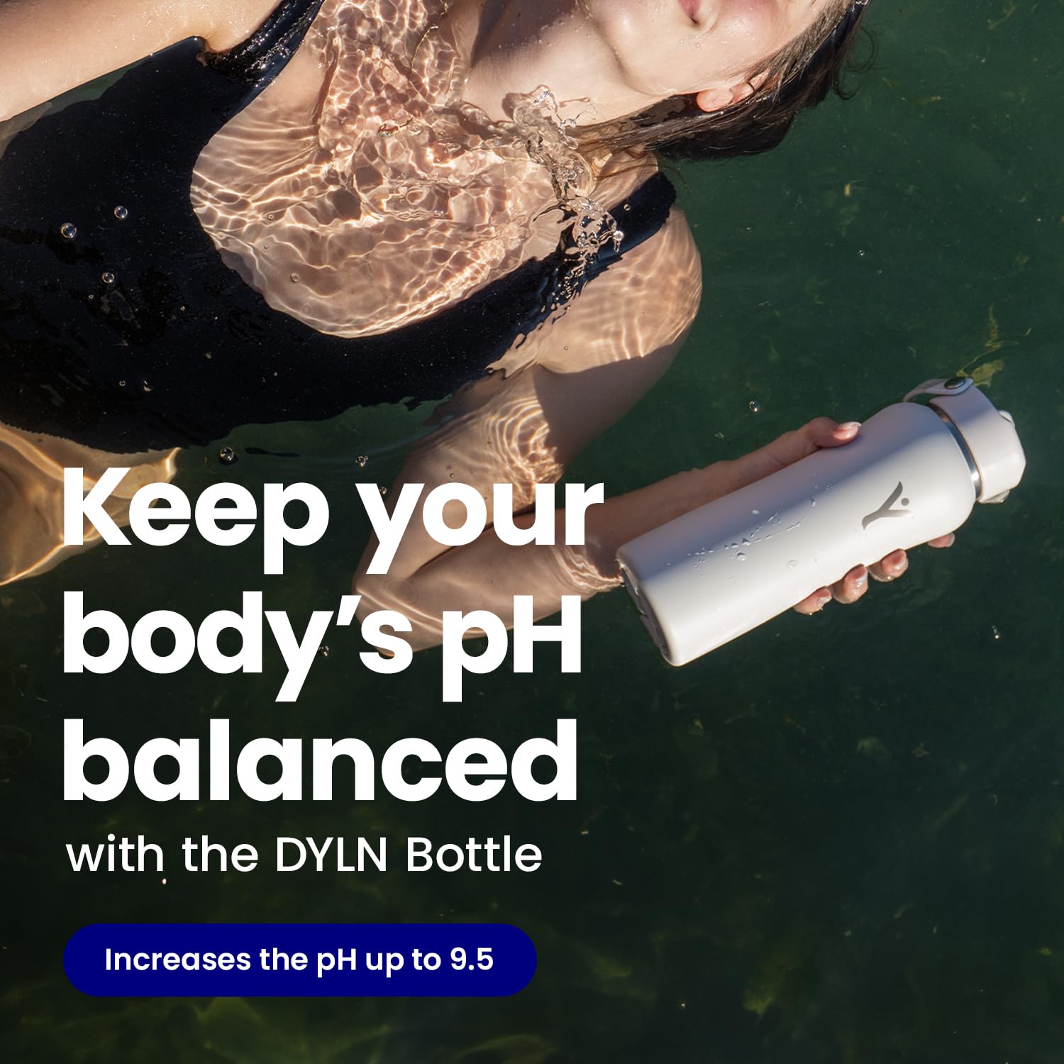 DYLN Hydrogen Water Bottle | Create Hydrating Alkaline Hydrogen-Rich Water Up to 9 pH | Vacuum Insulated Stainless Steel Water Bottle | Keeps Water Cold for 24 Hours | 32 oz, Crimson Red