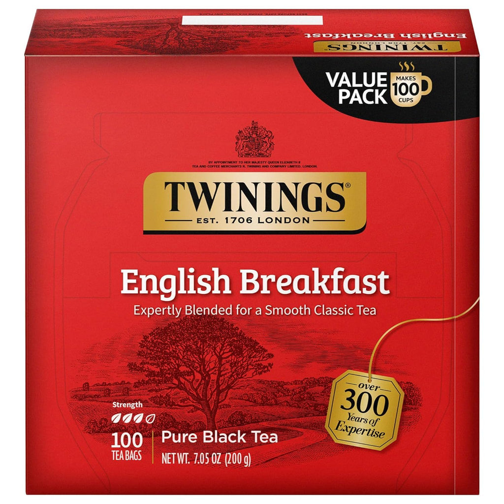 Twinings English Breakfast Black Tea - Smooth & Robust Flavor | 100 Individually Wrapped Teabags