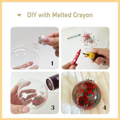 LUCOZA Clear Glass Ornaments, 3.15 Inch Fillable Christmas Balls DIY for Christmas, Wedding, Party, Round Transparent Glass Balls (Large, 9, Count)