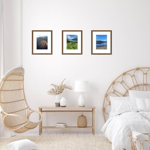 Brown 8x10 Picture Frame by [Brand Name] - Versatile Wall Hanging or Tabletop Display with 5x7 Mat