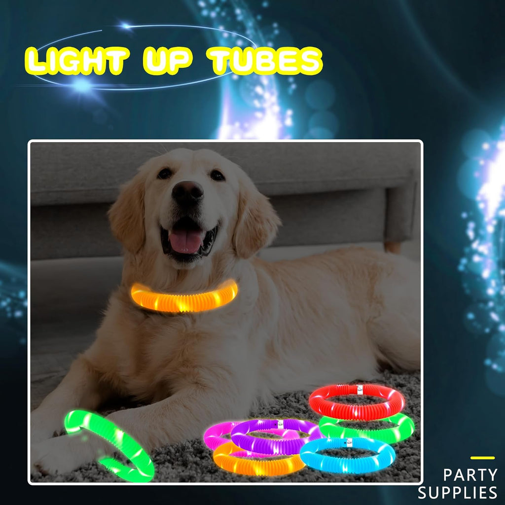 Skiennix LED Glow Sticks - 42 Pcs Light Up Tubes for Kids' Birthday Parties & Concerts | Glow in The Dark
