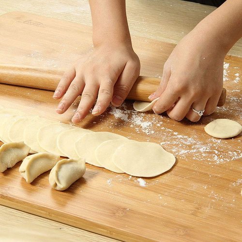 Classic French Bamboo Rolling Pin - 13-Inch Wooden Kitchen Tool for Baking Pizza, Dough, and Cookies